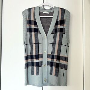 Aritzia Plaid Merino Wool Button-Up Vest [NWOT]